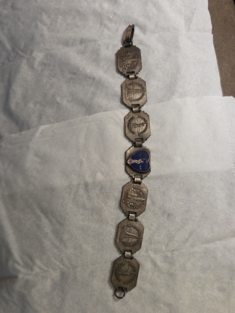 Vintage Silver-Tone Ne York Souvenir Accent Link Bracelet - Women Accessories